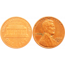 США 1 цент 1964 D год KM# 201 Lincoln Cent