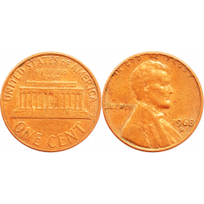 США 1 цент 1968 D год KM# 201 Lincoln Cent