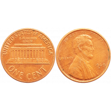 США 1 цент 1969 D год KM# 201 Lincoln Cent
