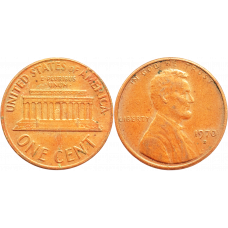 США 1 цент 1970 D год KM# 201 Lincoln Cent