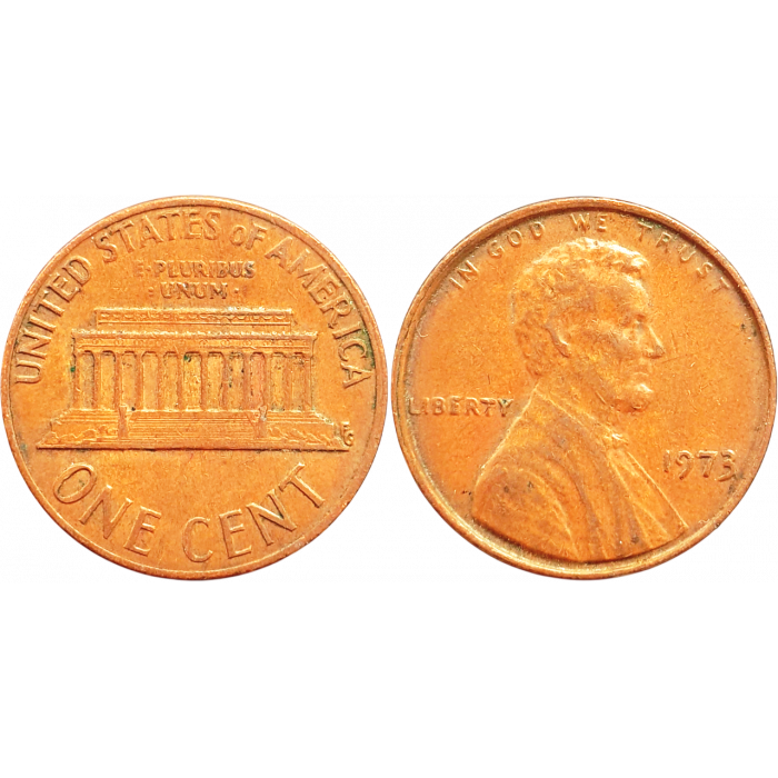 США 1 цент 1973 год KM# 201 Lincoln Cent