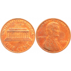 США 1 цент 1974 год KM# 201 Lincoln Cent