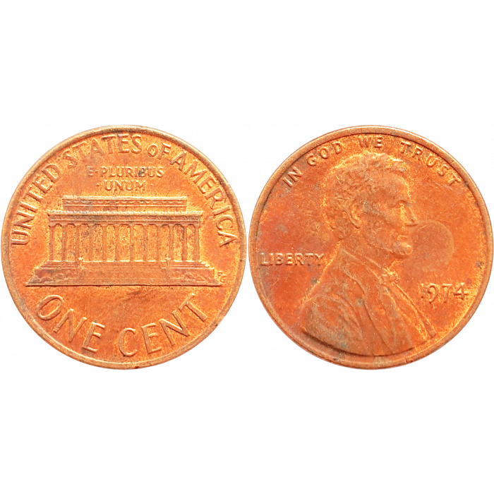 США 1 цент 1974 год KM# 201 Lincoln Cent
