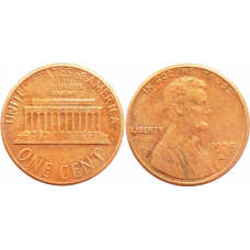 США 1 цент 1975 D год KM# 201 Lincoln Cent