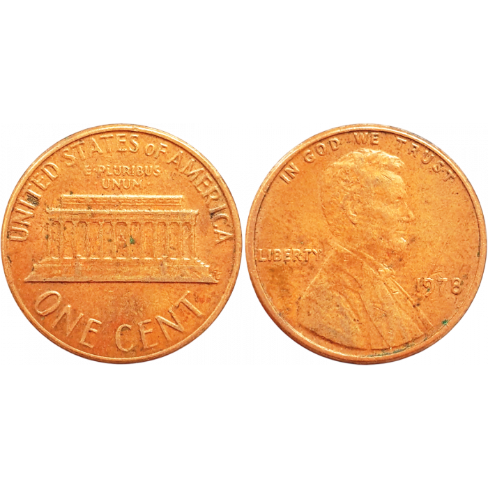 США 1 цент 1978 год KM# 201 Lincoln Cent