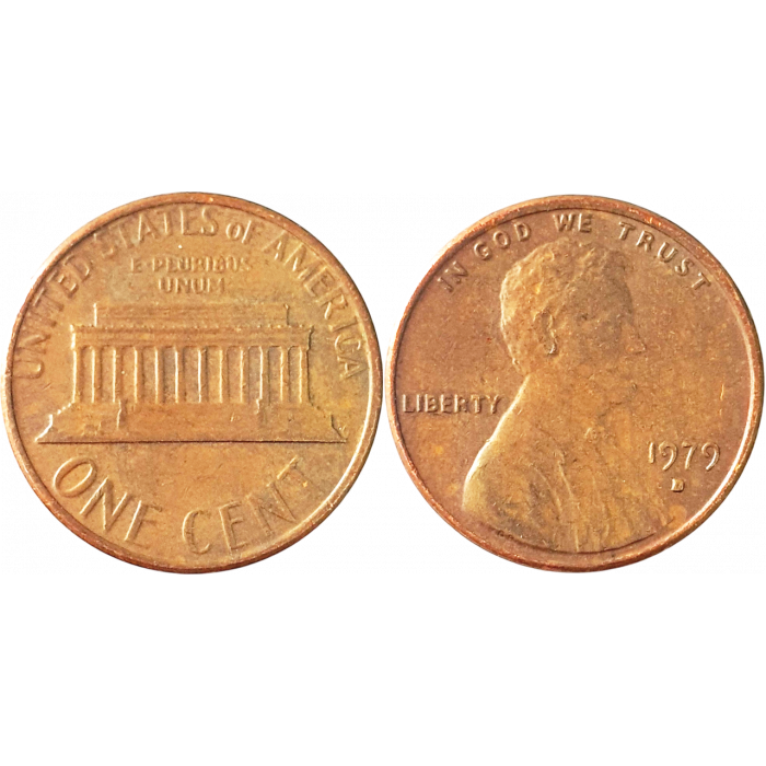 США 1 цент 1979 D год KM# 201 Lincoln Cent