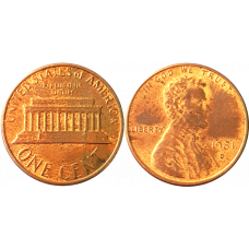 США 1 цент 1981 D год KM# 201 Lincoln Cent