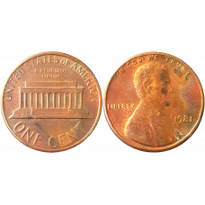 США 1 цент 1981 год KM# 201 Lincoln Cent