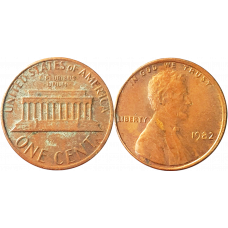 США 1 цент 1982 год KM# 201 Lincoln Cent