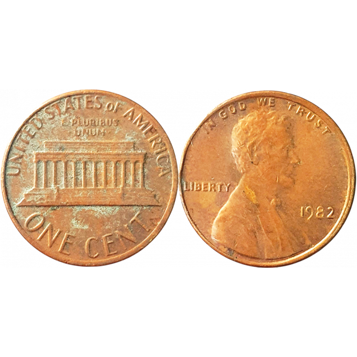 США 1 цент 1982 год KM# 201 Lincoln Cent