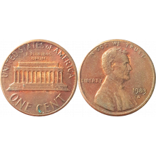 США 1 цент 1983 D год KM# 201 Lincoln Cent