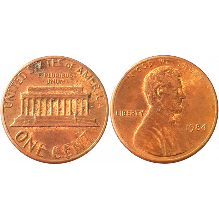 США 1 цент 1984 год KM# 201 Lincoln Cent