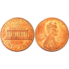 США 1 цент 1987 год KM# 201 Lincoln Cent