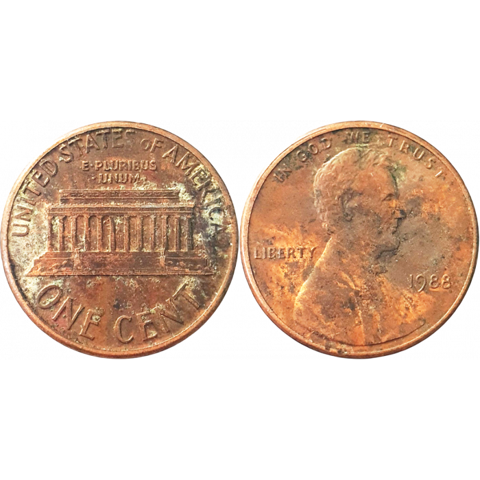США 1 цент 1988 год KM# 201 Lincoln Cent