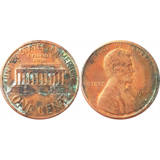 США 1 цент 1989 D год KM# 201 Lincoln Cent