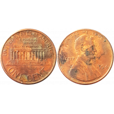 США 1 цент 1994 год KM# 201 Lincoln Cent