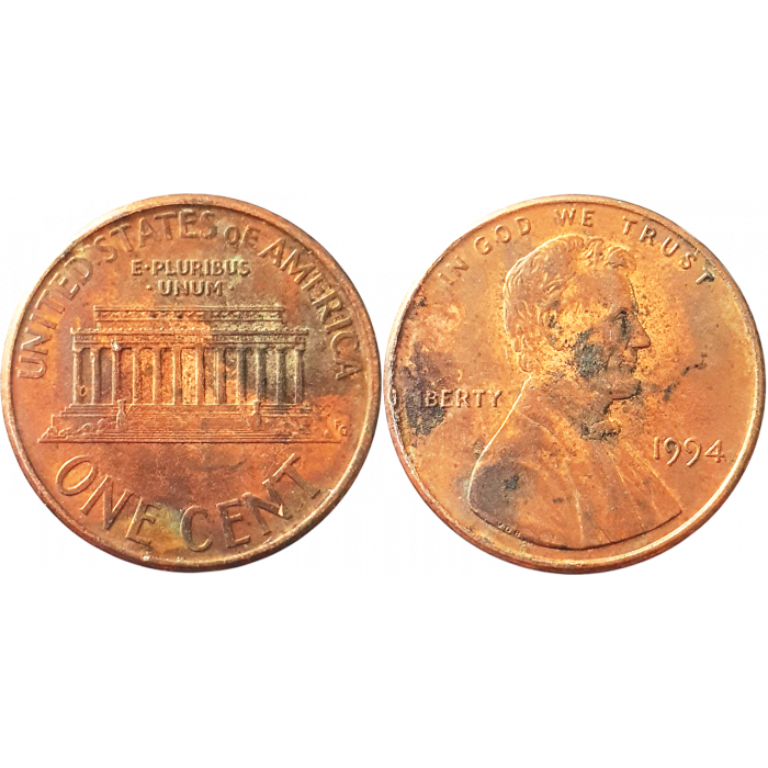 США 1 цент 1994 год KM# 201 Lincoln Cent
