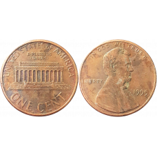 США 1 цент 1995 год KM# 201 Lincoln Cent