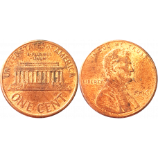 США 1 цент 1996 год KM# 201 Lincoln Cent