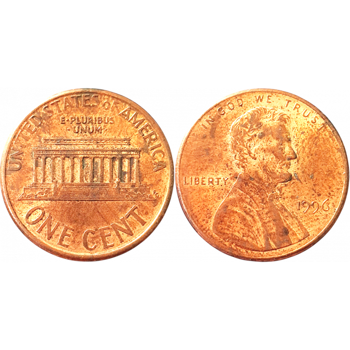 США 1 цент 1996 год KM# 201 Lincoln Cent