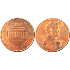 США 1 цент 1997 D год KM# 201 Lincoln Cent