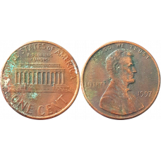 США 1 цент 1997 год KM# 201 Lincoln Cent