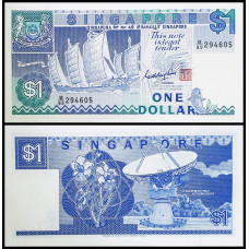 Сингапур 1 доллар 1987 год UNC P-18