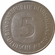 Германия 5 марок 1990 F год KM# 140.1