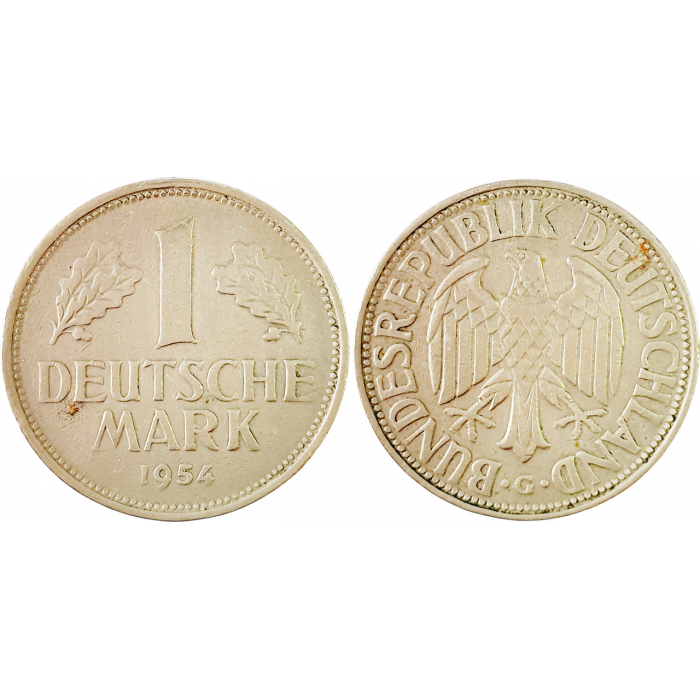 Германия - ФРГ 1 марка 1954 G год KM# 110