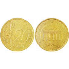Германия 20 евроцентов 2002 J год KM# 211