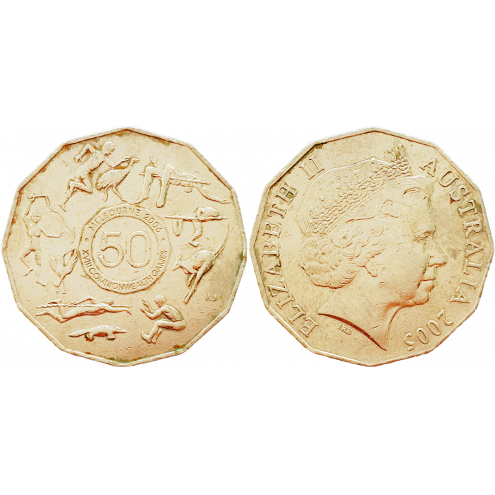 Австралия 50 центов 2005 год KM# 769 XVIII Игры Содружества