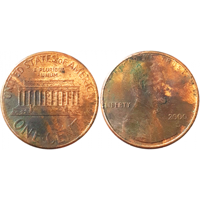 США 1 цент 2000 D год KM# 201 Lincoln Cent