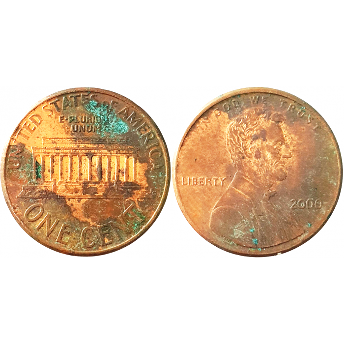 США 1 цент 2000 год KM# 201 Lincoln Cent