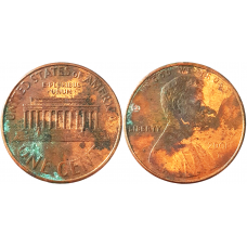 США 1 цент 2001 D год KM# 201 Lincoln Cent