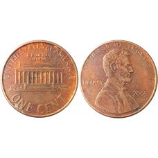 США 1 цент 2005 год KM# 201 Lincoln Cent