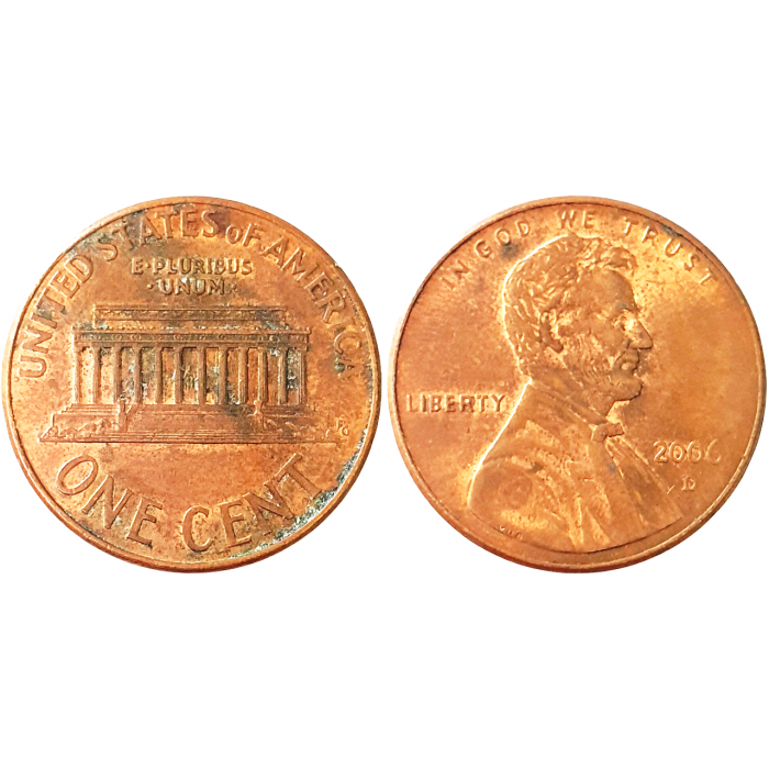 США 1 цент 2006 D год KM# 201 Lincoln Cent