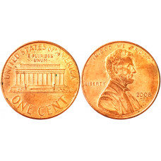 США 1 цент 2008 D год KM# 201 Lincoln Cent
