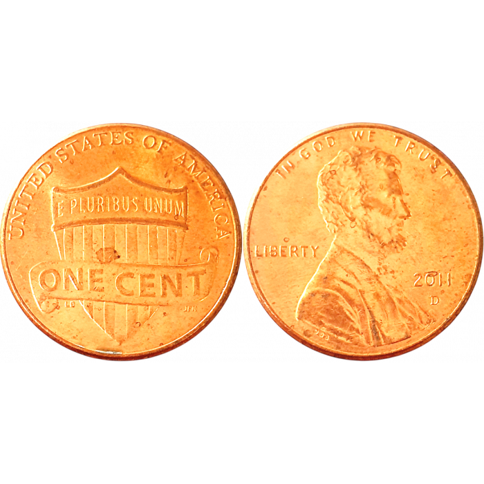 США 1 цент 2011 D год KM# 468 Lincoln Cent