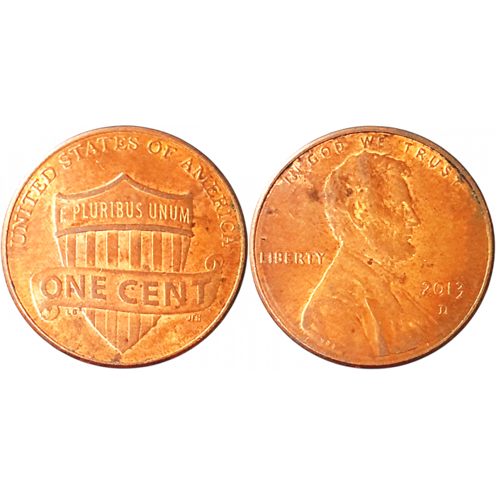 США 1 цент 2013 D год KM# 468 Lincoln Cent