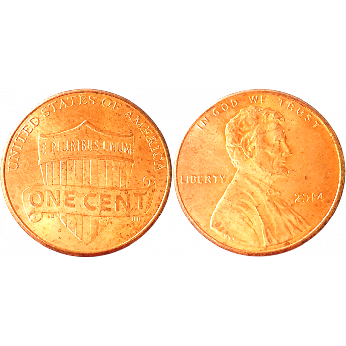 США 1 цент 2014 год KM# 468 Lincoln Cent