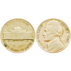 США 5 центов 1940 D год KM# 192 Jefferson Nickel