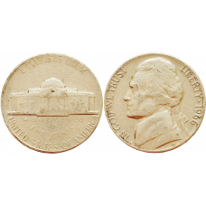 США 5 центов 1966 год KM# A192 Jefferson Nickel