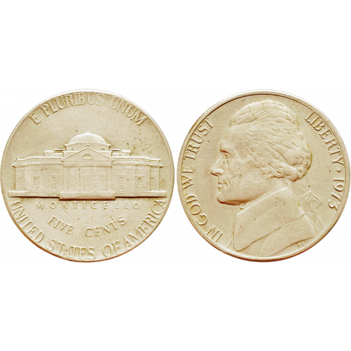 США 5 центов 1973 год KM# A192 Jefferson Nickel