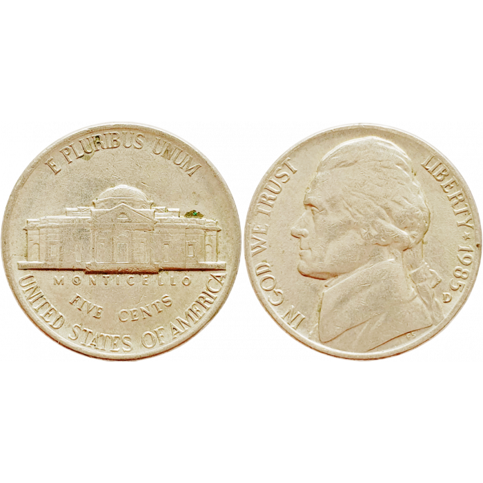 США 5 центов 1985 D год KM# A192 Jefferson Nickel