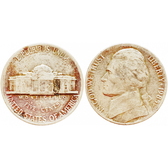 США 5 центов 1985 P год KM# A192 Jefferson Nickel