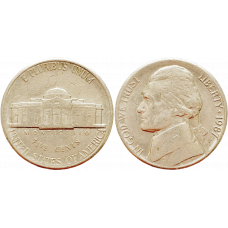 США 5 центов 1987 P год KM# A192 Jefferson Nickel