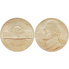 США 5 центов 1998 P год KM# A192 Jefferson Nickel