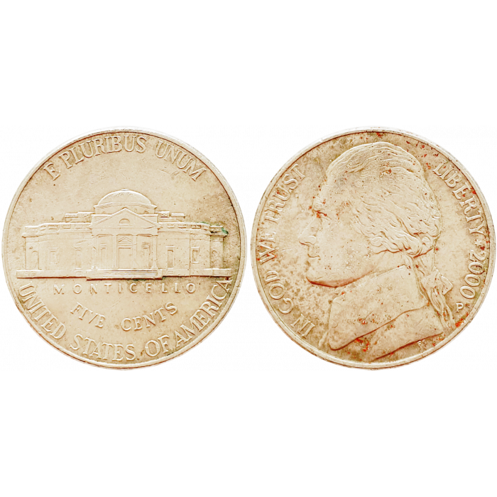 США 5 центов 2000 P год KM# A192 Jefferson Nickel