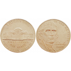 США 5 центов 2008 D год KM# 381 Jefferson Nickel