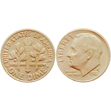 США 1 дайм 1982 P год KM# 195a Roosevelt Dime